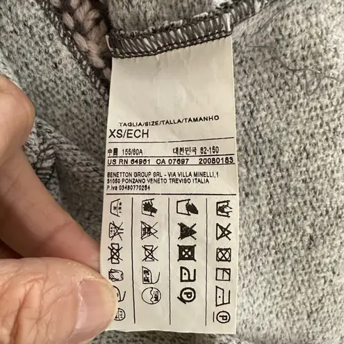 United Colors Of Benetton Benetton Pink Grey Wool Y2K Sweater Preppy Oversized Cozy Hygge Winter Warm