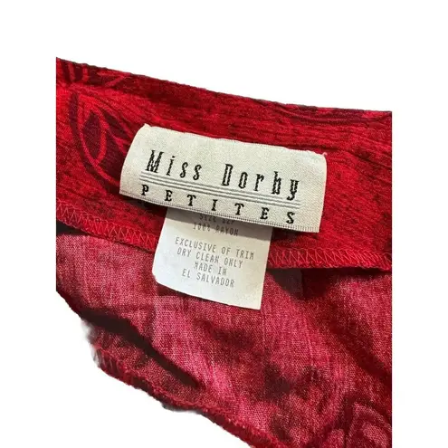 Miss Dorby Petites 2 Piece Dress And Jacket Size 12P Floral Red Layered Colorful