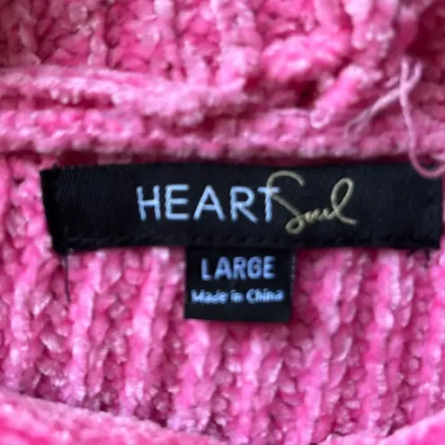 Heart soul PINK OVERSIZED CROP SWEATER WITH HOODIE PULL STRING