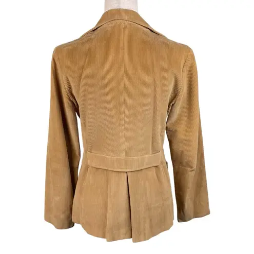 Vintage 70s Happy Legs Tan Corduroy Blazer Jacket Women's Size 13 Retro Hippie