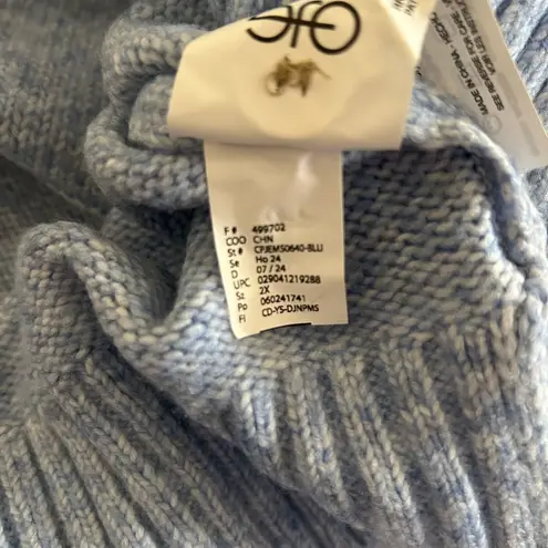 Ella Moss Blue V-Neck Relaxed Sweater