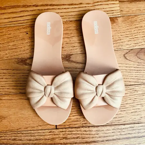 Melissa Babe Bow Slide Coquette Jelly Beige Sandals Women’s Size 8