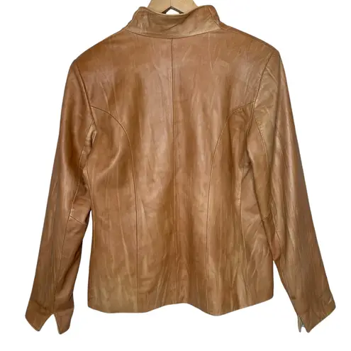 Denis Leather Works Tan Italian Leather Jacket Women’s size 42 / US 6