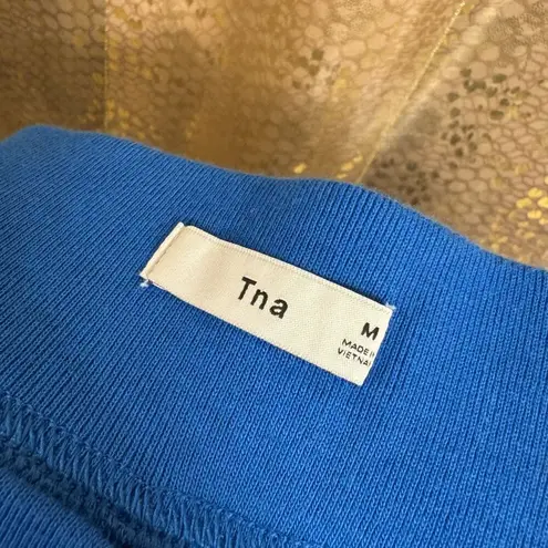 TNA Aritzia Cali Blue Cobalt Cotton Cut Off Lounge Sleep Shorts Medium Blue