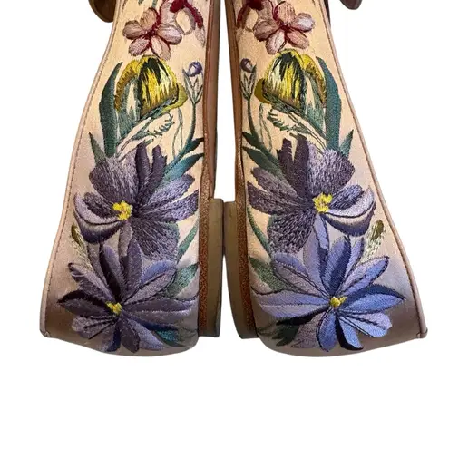 Alexander McQueen Silk Floral Embroidered Loafer Flats, Sz 36.5 / US 6.5