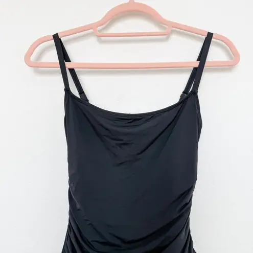 La Blanca NEW Island Goddess One Piece Swimsuit Black Medium Minimalist Luxe
