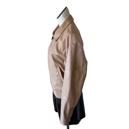 Levi's NWT  Women's Faux Leather Bomber with Laydown Collar In Color: Biscuits