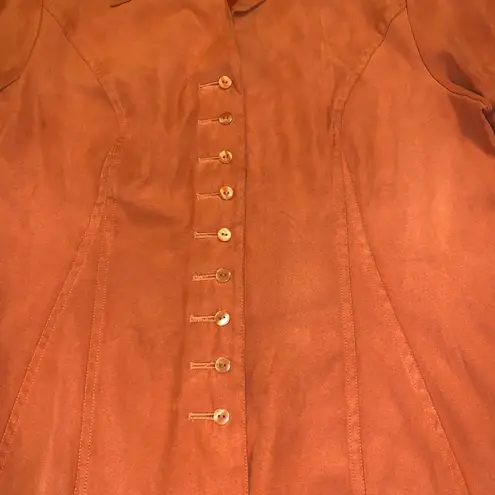 Dress Barn  button shirt with shoulder pads, orange