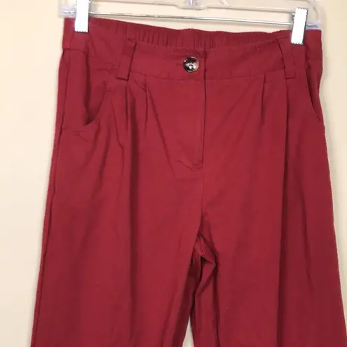 Halara Women’s Red Wine Athleisure Casual Cotton Mid Rise Jogger Ankle Pants