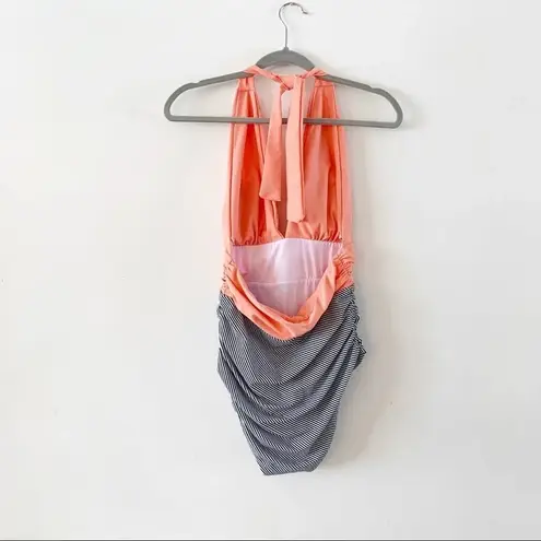 Cupshe  Swimsuit Size Medium New Halter Tie Neck Gray Coral Vacay Beach Pool Trip