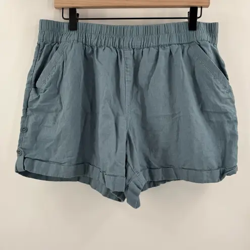Pact Shorts Size Large Blue The Harbour Tabbed Organic Cotton Hemp Blend Lake