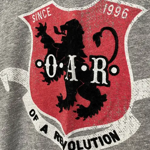 OAR Short Sleeve Band T Shirt Grey Of A Revolution Shield Velvet Size L Gray Size L