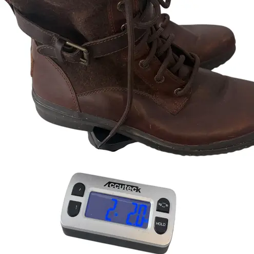 UGG  Kesey Waterproof Leather Snow Winter Boots Brown Lace Buckle Womens 9.5