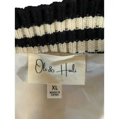 Oli & Hali Ivory Cream Sherpa Preppy Boho Vest Jacket Pockets Oversized Baggy XL Black Size undefined