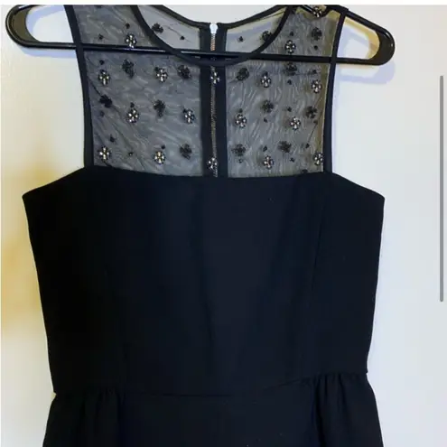 Sandro black sapphire colored jewel encrusted sleeveless dress size 2