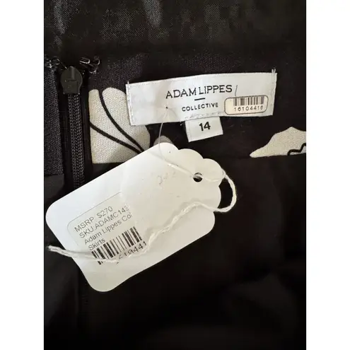 Adam Lippes Black White Floral Twill Pencil Skirt Women’s Size 14