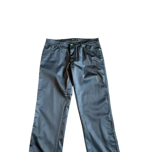 Agnes B. Paris Blue Satin Skinny Pants Cocktail Party Casual Size 40 8 Women's
