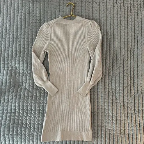 Banana Republic  Sweater Dress Long Sleeve Tan‎ Size S Mock Neck.