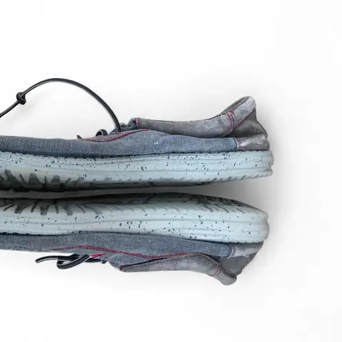 Hey Dude Wally Shoe Flow Jet Black Red Stitch Men US 11 Gray - Image 4