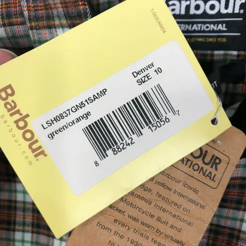 Barbour NEW International Plaid Slim Fit Snap Button Front Shirt Women's Sz US 6