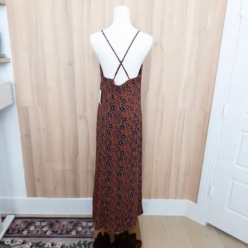 Chelsea 28 Womens Maxi Dress Size L Rust Floral Boho Romantic Sleeveless NWT