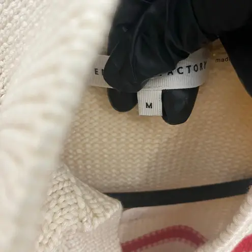 English Factory Red Stripe Knit Striped Collar Sweater Size M