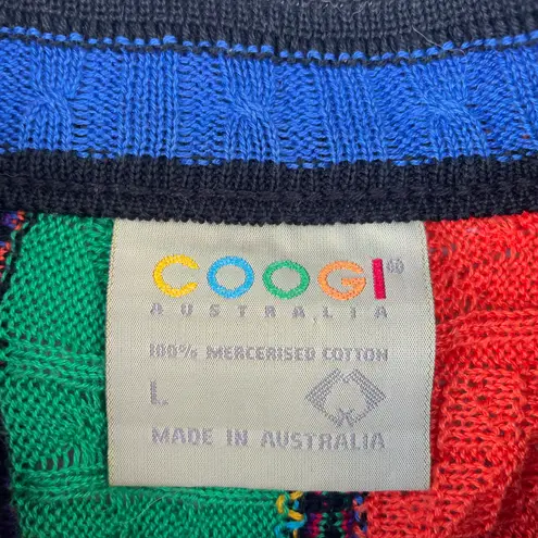 COOGI Rare Vintage 90s Australia Colorful Knit Cosby Button Up Cardigan Sweater