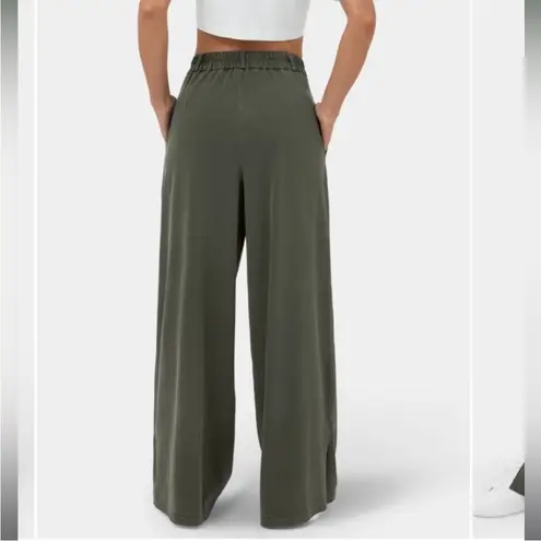 Halara High Waisted Wide Leg Side Slit Lightweight Pant Holly Denim S