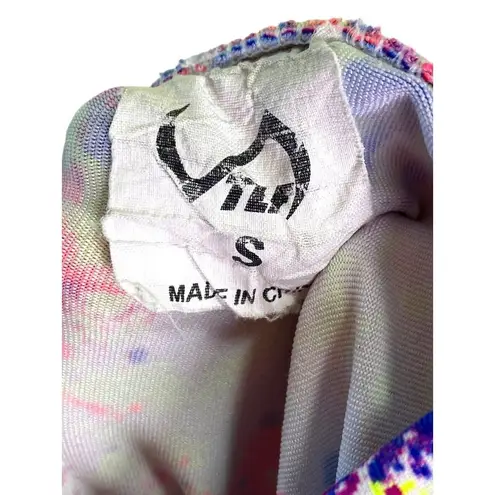 TLF Take Life Further Neon Paint Capri Crop Leggings Pockets Sm Athletic Workout