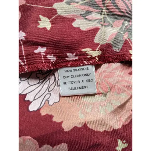 Mon Petit Oiseau red silk floral flutter sleeve dress