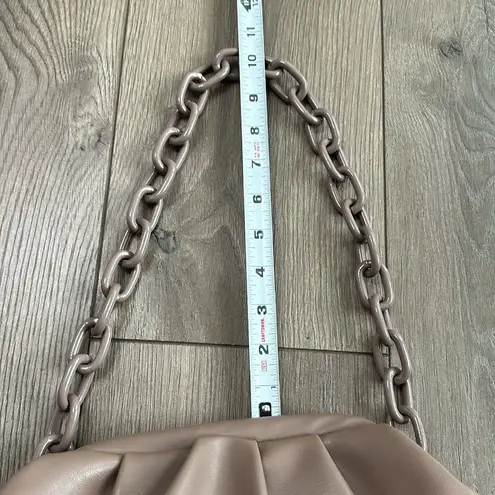 Badgley Mischka NWOT Wrapped Frame Taupe Brown Clutch Chain Shoulder Bag