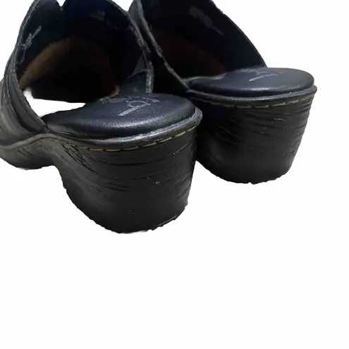 Born concept BOC Women Black Tassel Clog Mule Shoe Size 8