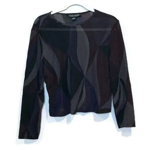 Ellen Tracy Vintage Linda Allard x Sheer Metallic Lightweight Layering Top