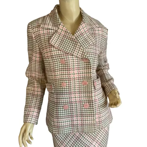 Norton Mcnaughton PINK, TAUPE & CREAM HOUNDS TOOTH PRINT SKIRT SUIT NWT (8P) - Image 9