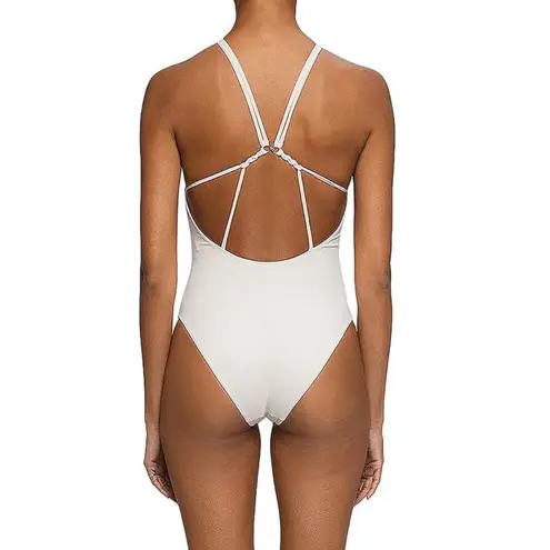 Jonathan Simkhai Shea Macramé One Piece Swimsuit in Ceramic, Size S New w/Tag White