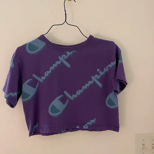 Champion cropped  blue and purple shirt