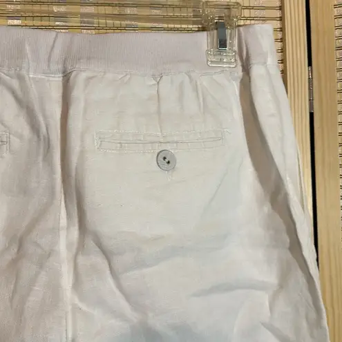 Charter Club Pant Shop Linen Cotton Drawstring Waistband Winter White Pants 8