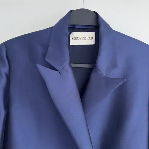 Grover Rad Jacket Womens XS Blue Collection 001 Wool Silk Art Oversized Blazer Black