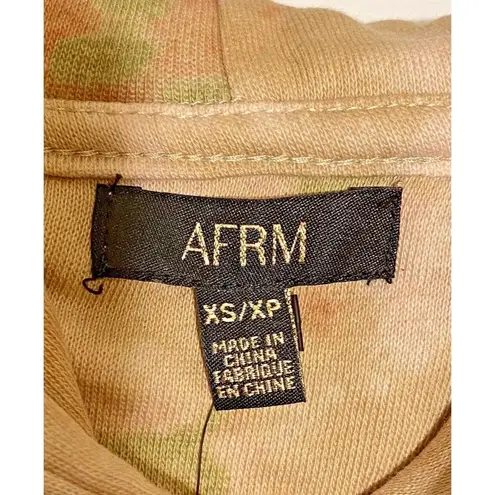 NWT AFRM COOLEY PRINTED FLEECE SWEATERSHIRT BLUSH OLIVE TIE DYE SZ XS