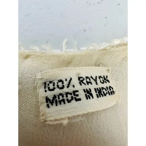 VTG Megere White Sequin Beaded Dress M Long Sleeve Ruffle Hem Formal Wedding Size M