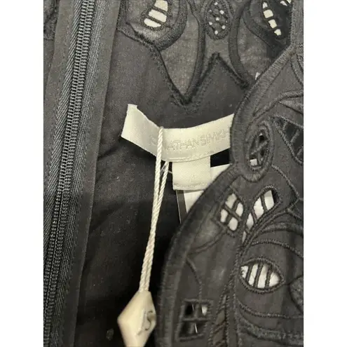 NWT Jonathan Simkhai Scallop Edge Embroidered Jumpsuit Black Embroidered SZ 4