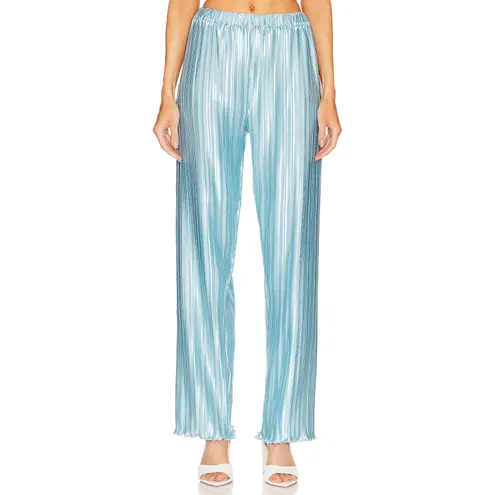 L’IDÉE Le Salon Pant Summer Blue Pleated Satin Pants NWT Size 8 - Image 11