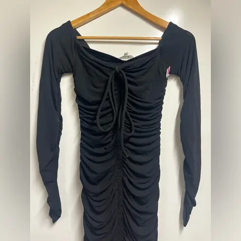 ALC Frank NEW A.L.C. Black Ruched Avery Dress Long Sleeve Body con Size XS woman’s