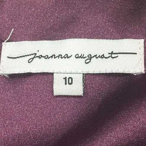 Joanna August Plum Chiffon Flutter Sleeve Maxi Bridesmaid Wedding Guest Dress