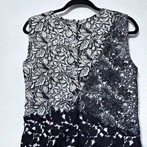 Monique Lhuillier NEW ML Moniqu Lhuillier Floral Lace Embellished Beaded Cocktail Sheath Dress 14