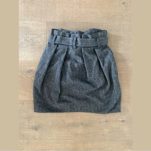 Ulla Johnson paper bag leo wool belted mini skirt