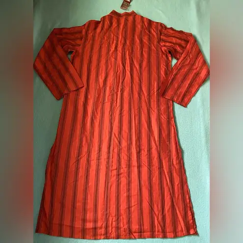 FABINDIA silk viscose long sleeve striped shirt dress Kurti pockets size 6 or M Size M
