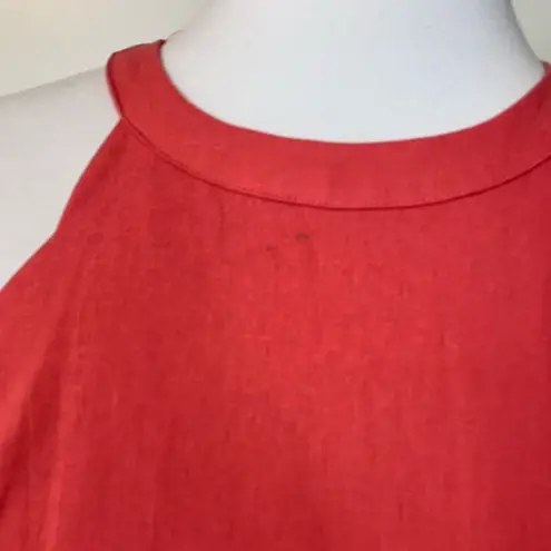 Market & Spruce NEW Halter Dress Linen Coral Linen Cotton Women's Size Medium