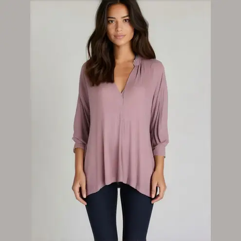 Gibson Latimer Blouse Purple Long Sleeve Oversized Woman's Size Medium - Image 2