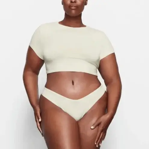 SKIMS Cotton Jersey Cropped Short Sleeve T-Shirt, Bone 3X NWT